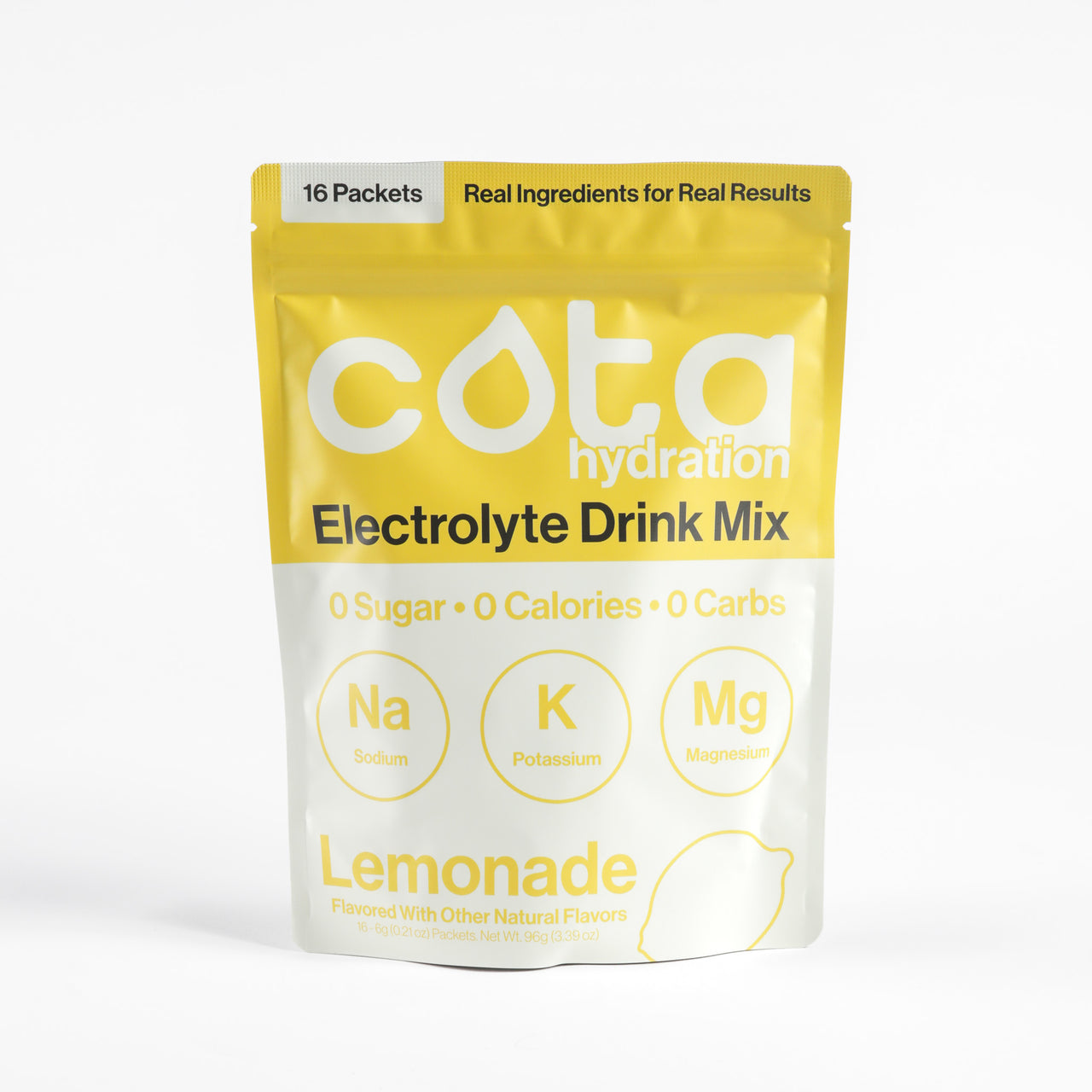 Cota Hydration Lemonade Electrolyte Drink Mix package on a white background